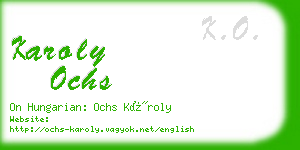 karoly ochs business card